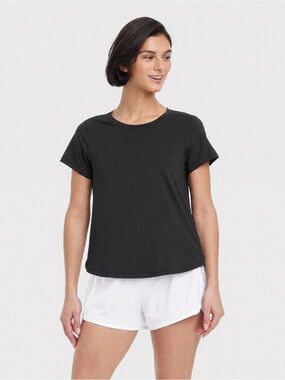 2pc Set- NWT Classic Black Short-Sleeve Women's Tee and White Shorts Medium